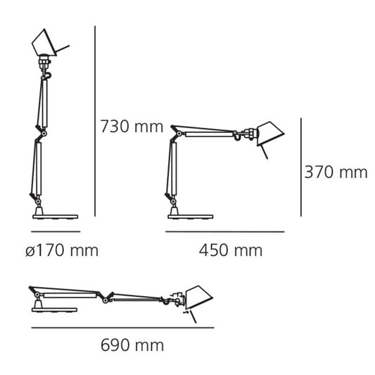 Artemide Tolomeo Micro Ruby Red Bordeaux