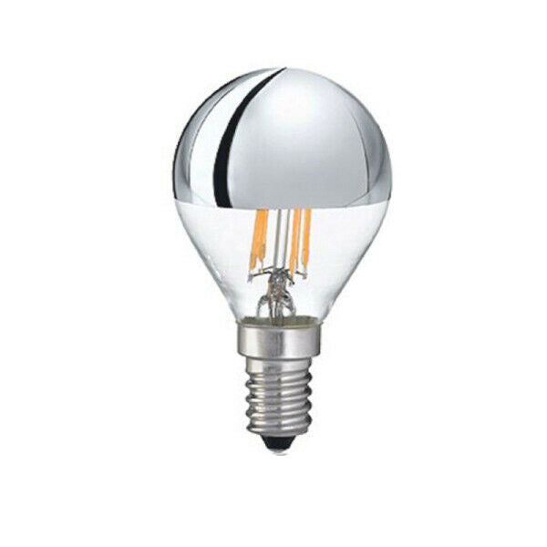 Lampadina LED 4W a specchio cupola argentata / cromata 230V E14