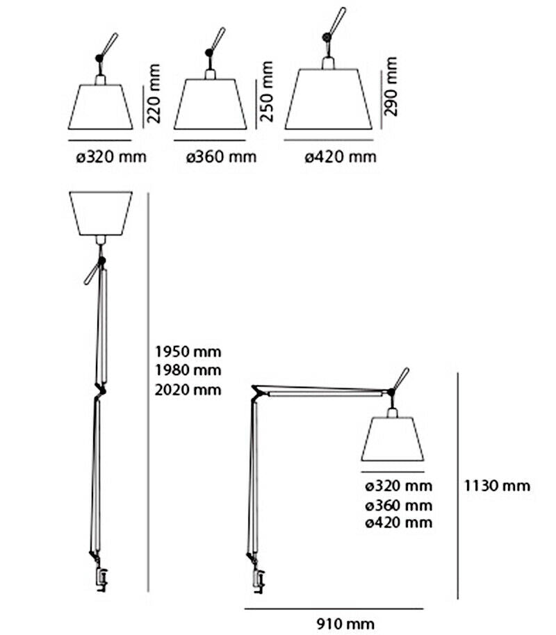 Artemide Tolomeo Mega ON-OFF clamp