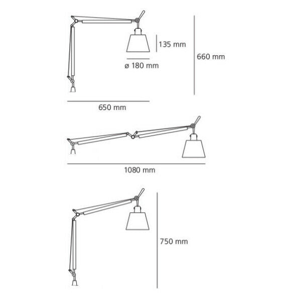 Artemide Tolomeo Basculante Clamp table