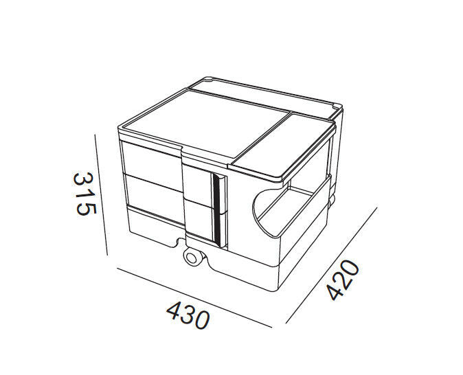 B-LINE - Boby - Carrello Contenitore 2 cassetti h 31,5