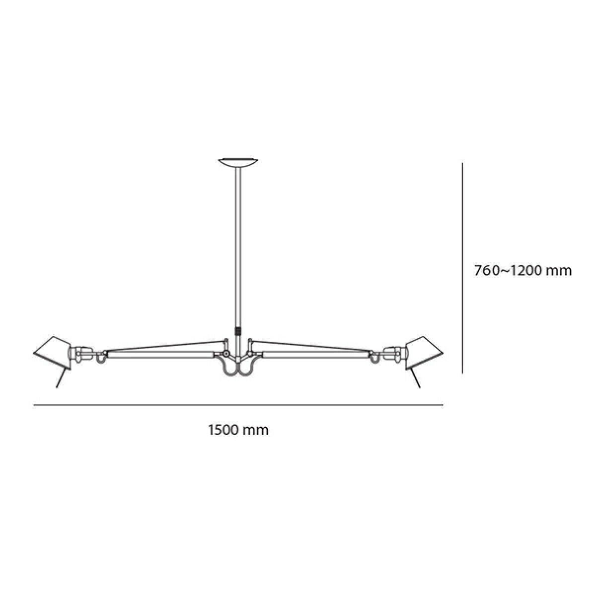 Artemide Tolomeo Due Bracci alluminio sospensione