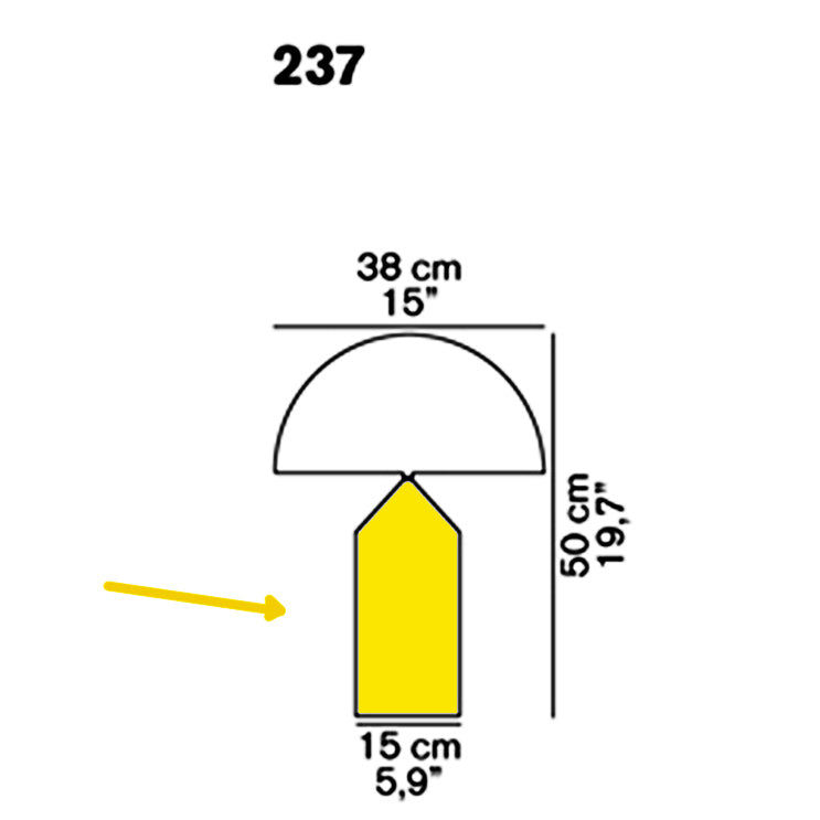 Oluce Atollo Ricambio Vetro inferiore / bussolotto