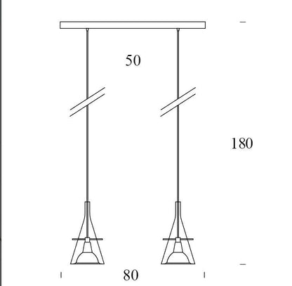 Fontana Arte Flute E27 double suspension