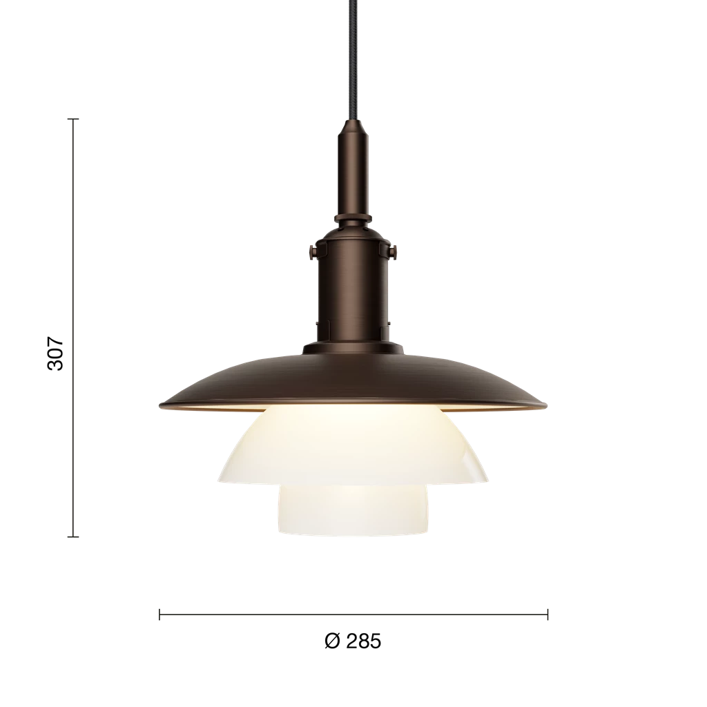 Louis Poulsen PH 3/3 Aged Brass Opal Sospensione