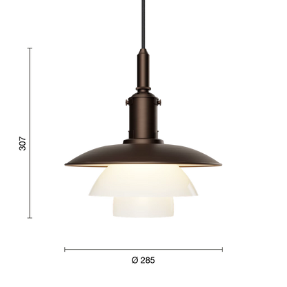 Louis Poulsen PH 3/3 Aged Brass Opal Sospensione