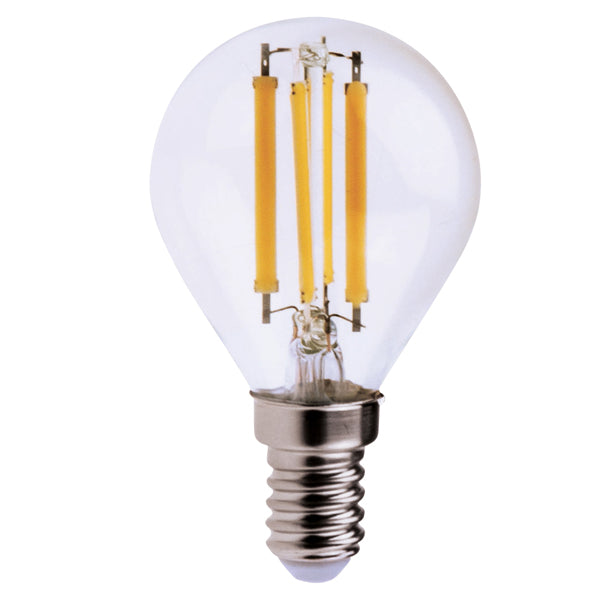 Lampadina sfera filamento LED 4.5W E14 2700K