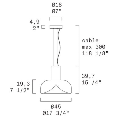 Leucos Aella S 45 L suspension 