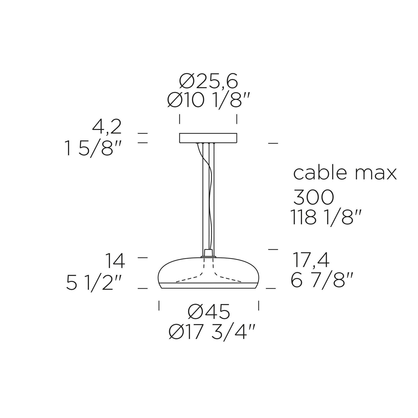 Leucos Aurelia S45 Single Switch suspension