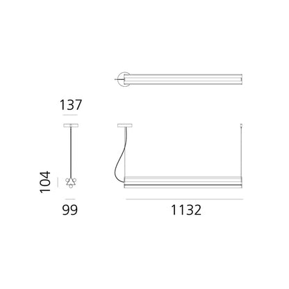 Artemide Dreispitz Sospensione Orizzontale 3 Diffused - 120