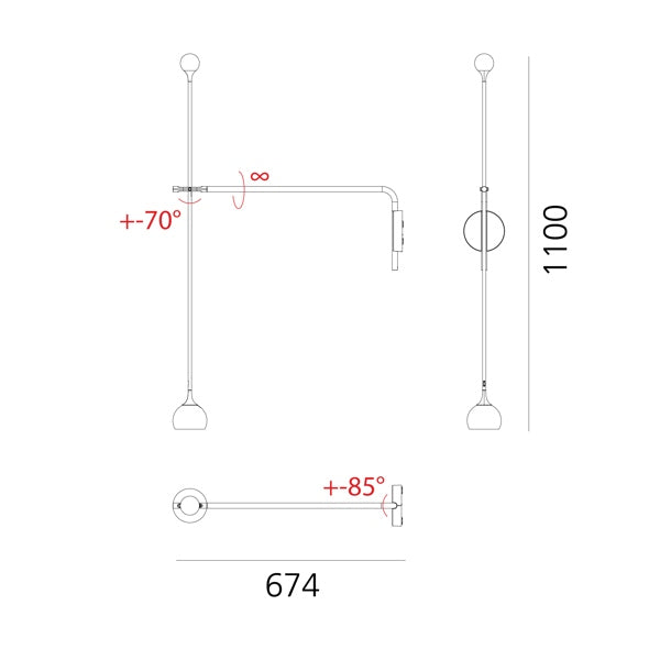 Artemide IXA Wall L con spina