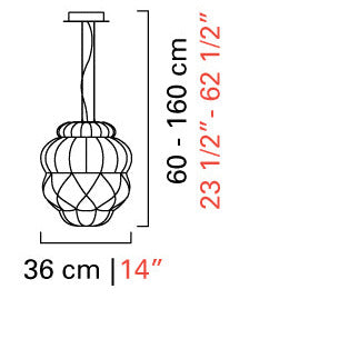 Barovier &amp; Toso Vallonné Opale suspension 