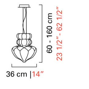 Barovier &amp; Toso Vallonné Opale suspension 