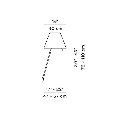 Luceplan Costanza Parete Stelo telescopico Dimmer