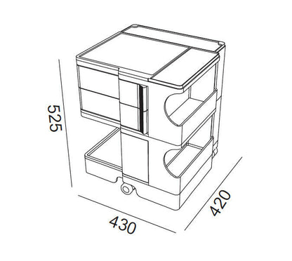 B-LINE - Boby - Container trolley with 2 drawers h 52.5