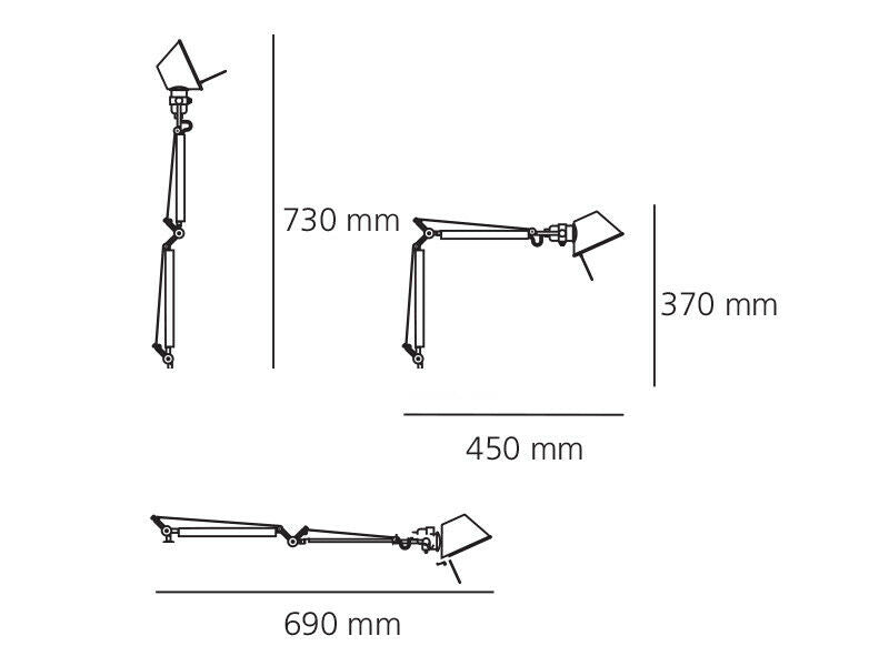 Artemide Tolomeo Micro LED table clamp