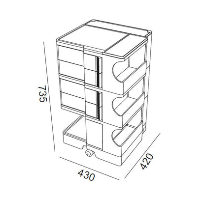 B-LINE - Boby - Container trolley 4 drawers h 73.5