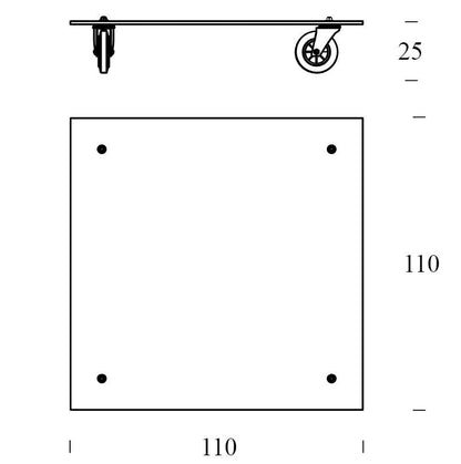 Fontana Arte Tavolo con Ruote