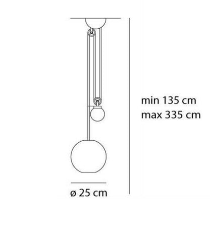 Artemide Aggregato Saliscendi Sfera sospensione