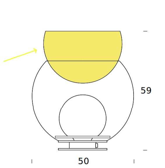 Fontana Arte Giova Vetro di ricambio diffusore superiore Grigio