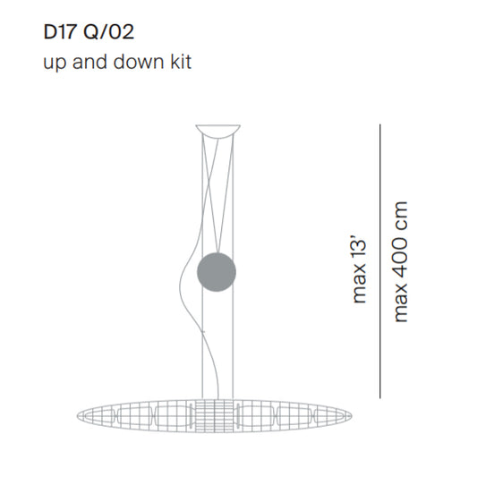 Luceplan Queen Titania kit di sospensione con contrappeso